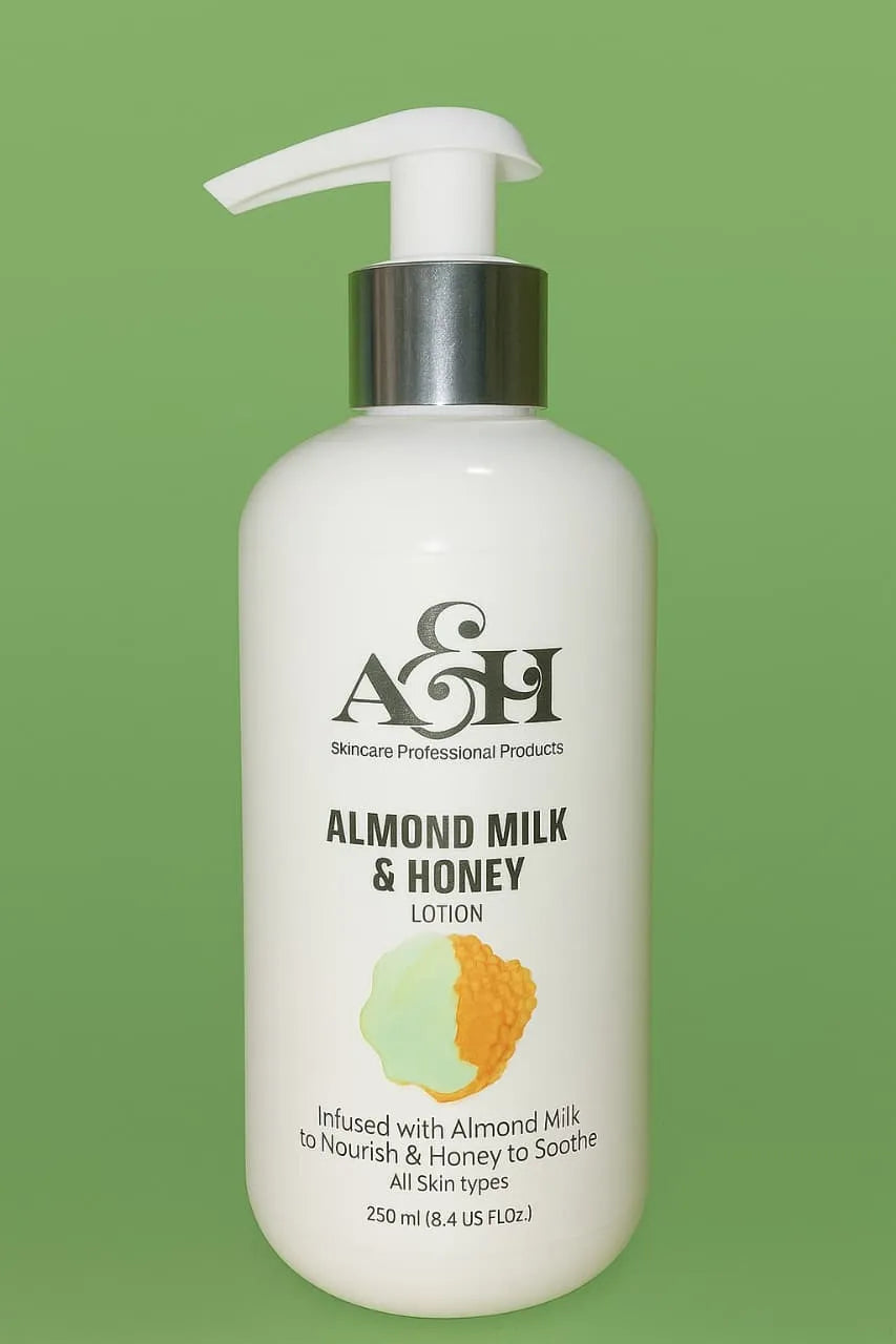 Lotion Almond & Honey Green Background