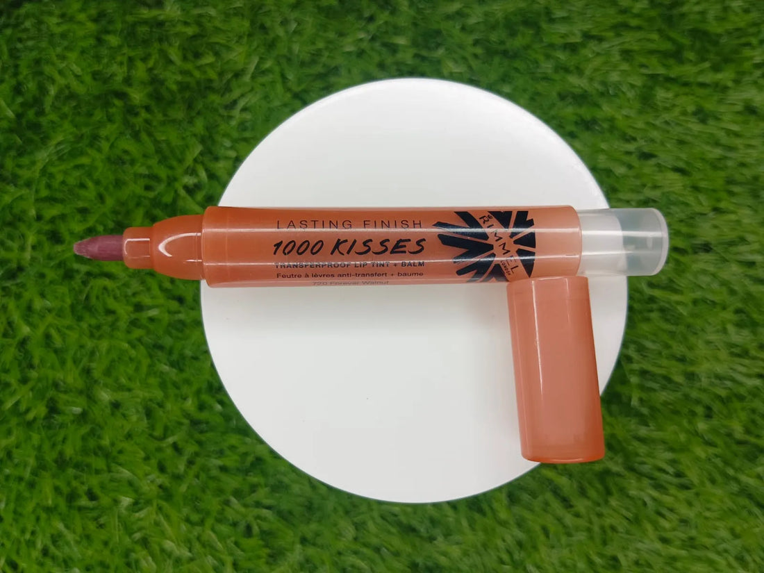 Lip liner pen on a white stand with grass background